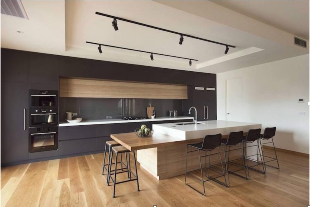 Overhanging Kitchen Island Design Idea 