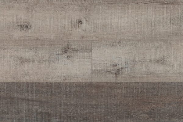 Close-up of Seabright* wooden floor planks, showcasing a blend of light and dark brown tones with visible wood grain and knots for a rustic, textured look.