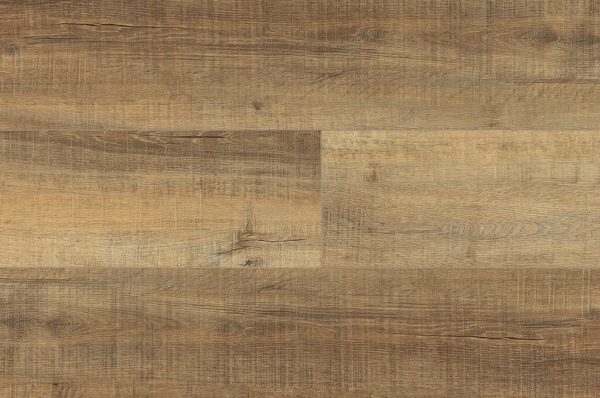 A close-up view of Rockland* wooden floor planks with a natural brown finish, highlighting wood grain patterns, knots, and subtle color variations.