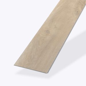 A single rectangular plank of Gartner* light wood-look laminate flooring is displayed on a plain light background, emphasizing its natural grain and smooth texture.