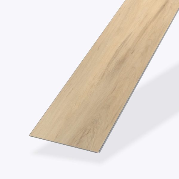 A single Sittler light woodgrain plank, angled and isolated on a plain white background, displays a smooth texture and natural wood pattern.