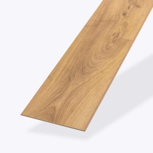 A single plank of Louise* light brown wood-look flooring with a natural grain pattern, displayed against a plain white background.
