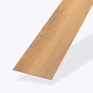 A single Bow light brown wooden floor plank with a natural wood grain pattern is shown on a plain white background.