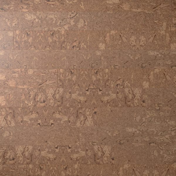 Close-up of Burl Natural cork surface, showcasing its light brown color and irregular speckled patterns. The texture is slightly rough, with organic shapes and natural markings characteristic of cork material.