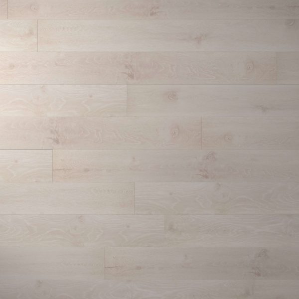 Cumulus Oak features light-colored wooden floorboards arranged horizontally, showcasing subtle wood grain patterns and knots for a natural, clean look.