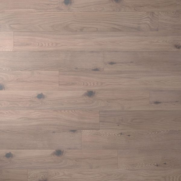 Falcon Oak: Light brown wooden floor with distinct wood grain and knots, smooth matte finish, and horizontal plank layout.