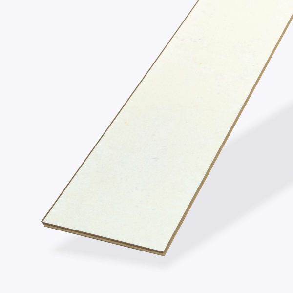 The Burl African Ivory is a long, narrow, rectangular panel with light coloring and visible texture. Shown against a white background, its thin and flat design highlights the elegant look of this wood or laminate product.