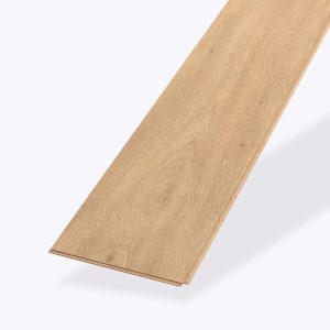 The Asheville Oak plank features a light brown color with natural wood grain texture, displayed diagonally on a plain white background.