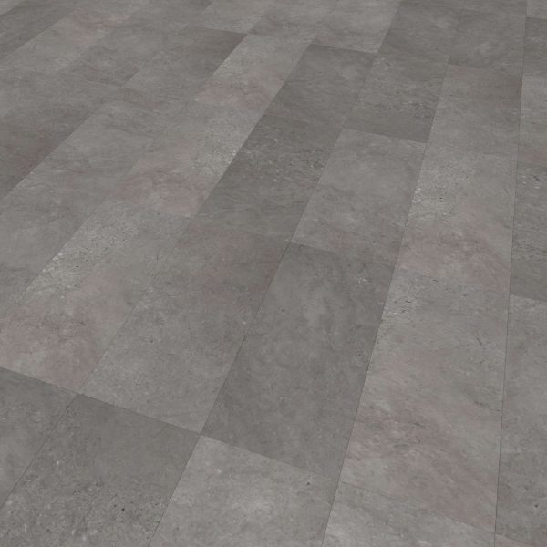 A close-up of a Cambridge floor, featuring rectangular gray tiles in a staggered layout with subtle shade and texture variations.