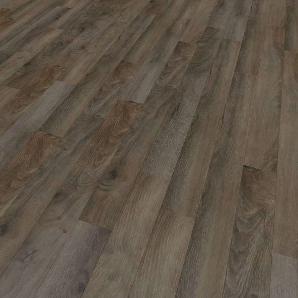 Crestview features long, rectangular planks in mixed brown and gray shades with natural wood grain and knots, creating a realistic textured appearance.