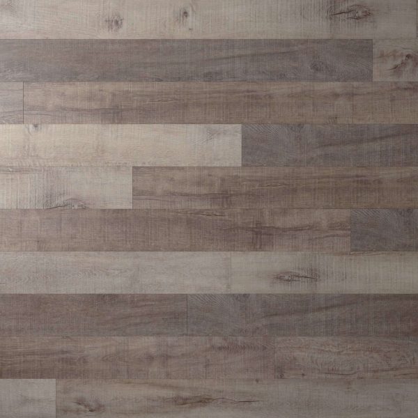 Seabright* features wide wooden planks in mixed brown and gray tones, highlighting natural grain patterns and knots for a rustic, textured look.
