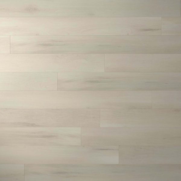 Clermont features wide, light-colored wooden planks with subtle grain patterns and a smooth, matte finish for a clean, modern look.