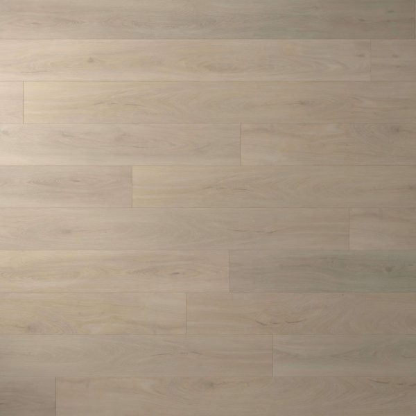 Springwood features light wood flooring with a subtle grain and long planks in a horizontal, staggered layout. Its soft, neutral beige tone includes hints of gray and natural wood variation for an elegant look.