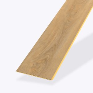 A single Springwood light brown wood-look vinyl plank with a subtle grain pattern, beveled edges, and smooth finish is displayed on a plain white background.