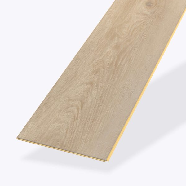 A single Narooma* light wood-patterned laminate flooring plank is displayed on a plain white background, emphasizing its grain texture and slim, rectangular design.