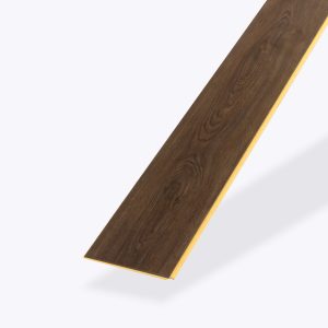 The Rockwood is a single dark brown wooden plank featuring a wood grain pattern, displayed at an angle against a plain light gray background.