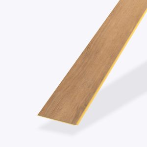 A single Spring Creek plank of light brown wood-look flooring with a smooth finish and a yellow edge, displayed on a white background.