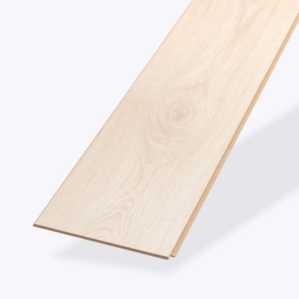 A single Minerva Oak flooring plank in light wood color with a subtle grain pattern, displayed isolated on a white background.