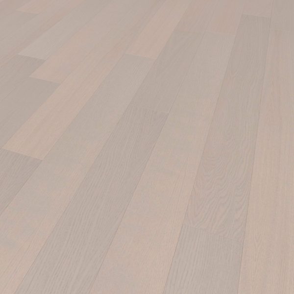 Braeburn Oak R&Q features wide, smooth, light-colored planks in a staggered pattern. Visible natural wood grain enhances its clean, modern look.