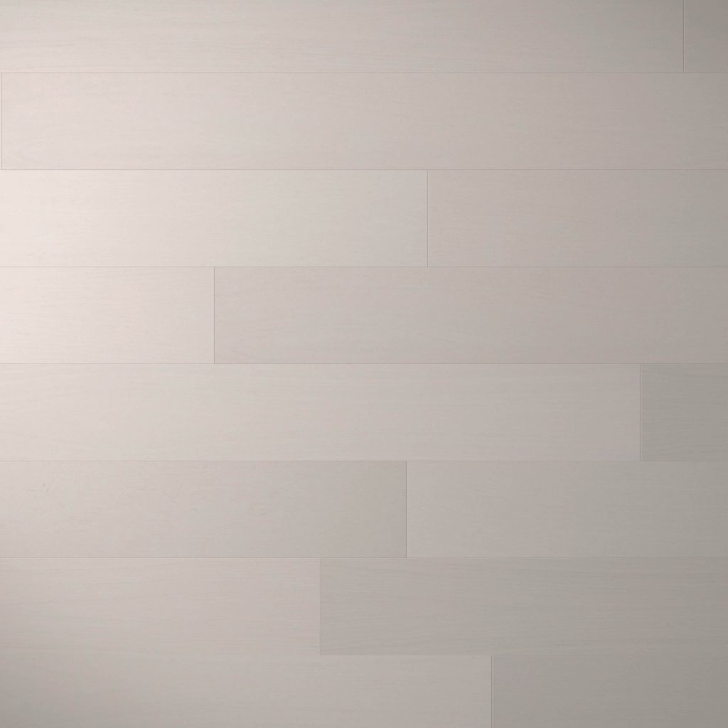 Dove Oak R&Q* features light-colored wooden planks in a horizontal layout, offering a smooth, minimalist surface with subtle grain and texture variations.