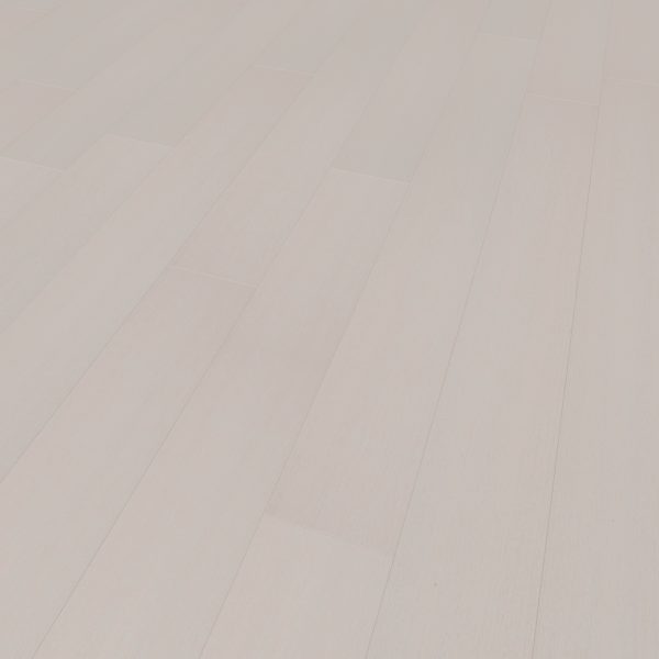 Dove Oak R&Q features wide, light-colored planks arranged in parallel, showcasing a clean, minimalist look. The subtle grain texture and pale, whitewashed finish complete its elegant appearance.