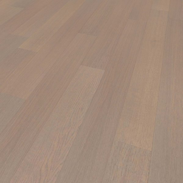 Close-up view of Solano Oak R&Q* flooring, featuring smooth, light brown planks with visible grain patterns and subtle color variations.