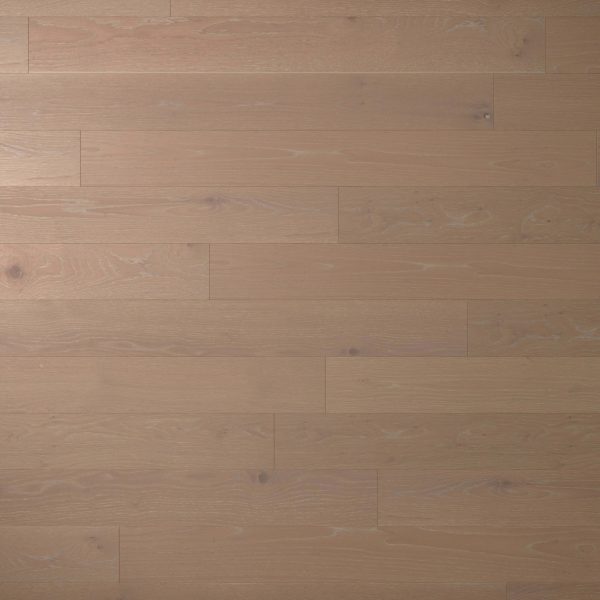 Basin Rustic Oak* features a light brown wooden floor with horizontal planks, natural wood grain patterns, and small knots. The surface offers a smooth, matte finish.