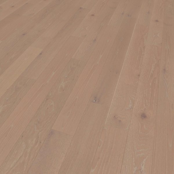 Basin Rustic Oak* features a light brown wooden floor with visible wood grain patterns and knots, arranged in a horizontal plank layout. The smooth, even surface extends beyond the frame.