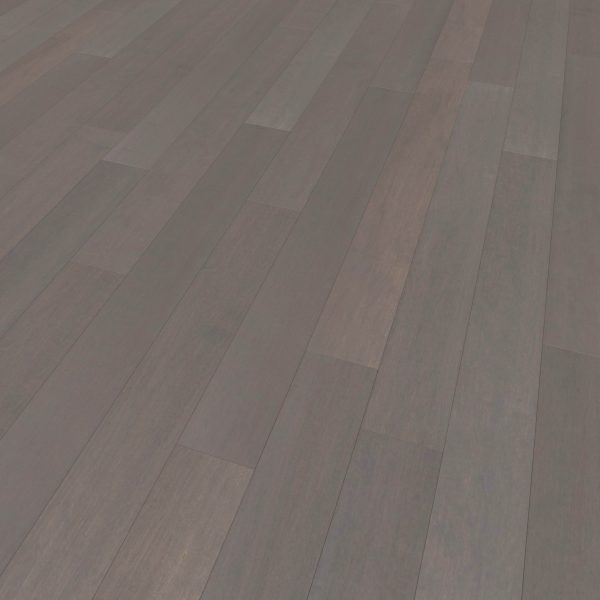 Wide view of a Maple Latte* wood floor with long, rectangular planks in varied purple and gray tones, forming a subtle striped pattern across the surface.