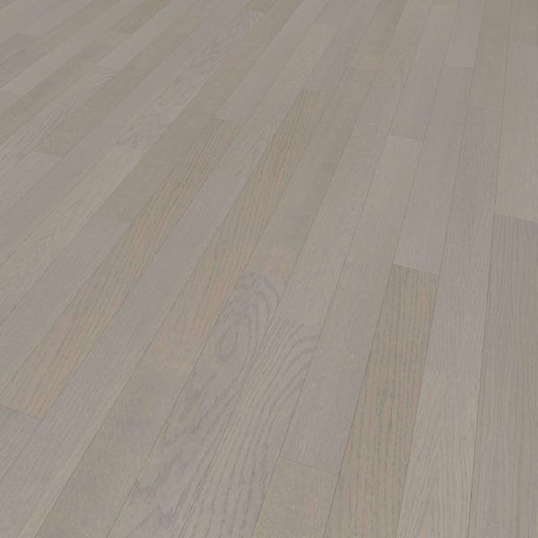 Pebble Oak features narrow, light-colored planks with subtle grain and shade variations, offering a smooth, clean, and modern look.