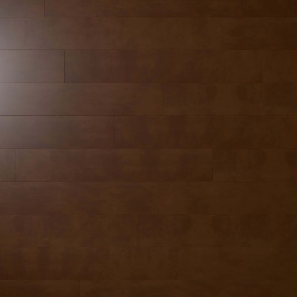 Genova Cognac features dark brown wooden planks with a smooth, matte finish arranged horizontally, highlighted by soft light in the upper left corner that creates a subtle gradient across the surface.