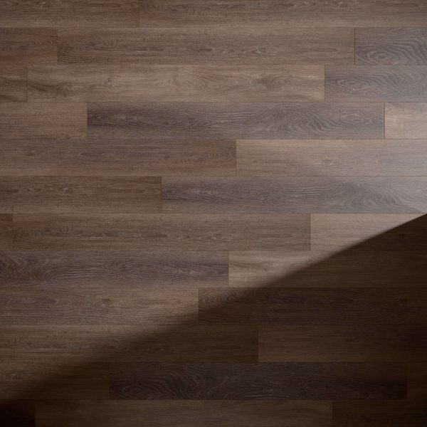 Sydney Oak* features medium brown wooden planks arranged in a staggered pattern, with a diagonal shadow falling across the lower right corner.