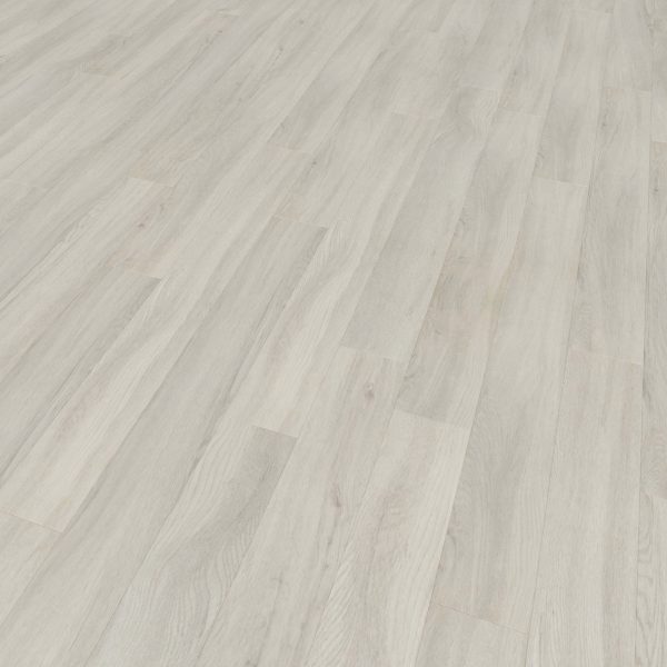 London Oak features long, wide planks in a light wood tone with a subtle grain. The smooth, clean surface is arranged parallel for a modern, bright look.