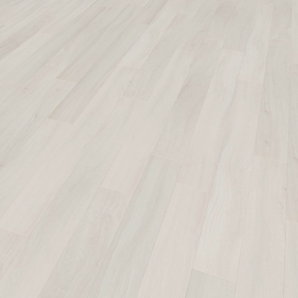 Paris Oak features a light wood tone with subtle grain patterns, arranged in a staggered plank layout for a clean, modern look.