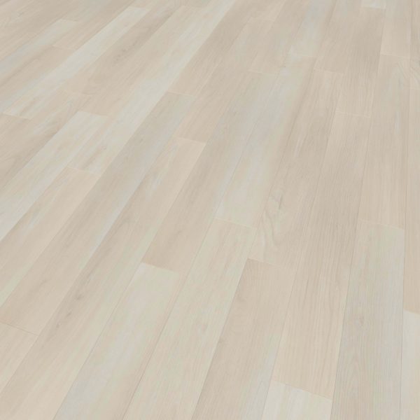 Turin Oak features light-colored wooden planks with a smooth, matte finish and subtle grain patterns. The staggered arrangement of the planks creates a clean, modern look.