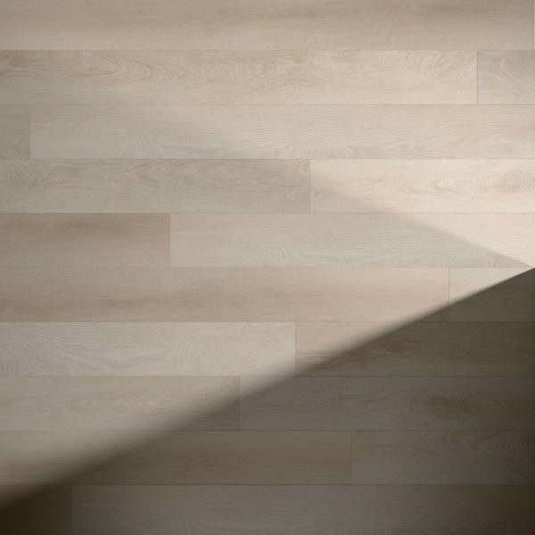 Williams* light wooden floorboards feature visible wood grain and neatly aligned planks, accented by a diagonal shadow across the lower right section for a striking contrast between illuminated and shaded areas.