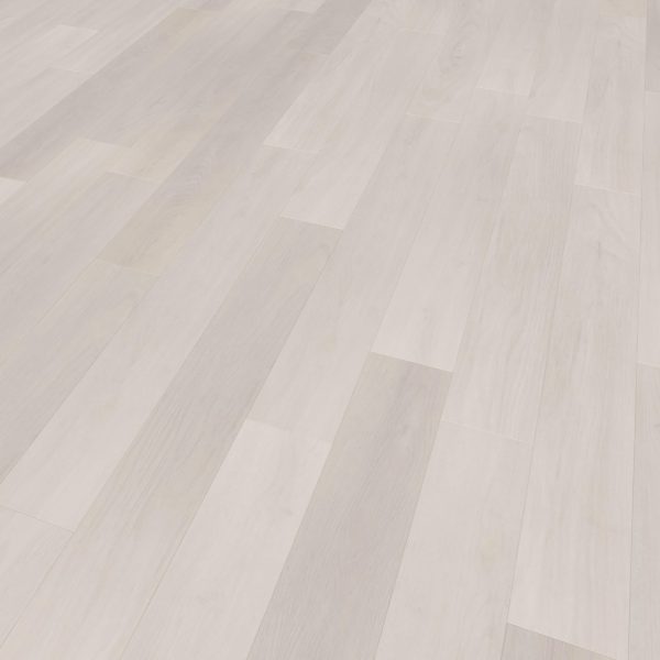 Whistler Oak features wide, light-colored planks arranged in a staggered pattern, showcasing subtle wood grain details and a smooth finish.