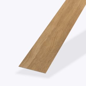 A single narrow plank of Athens Oak light brown wood-look flooring is shown on a plain white background, featuring a natural wood grain pattern.