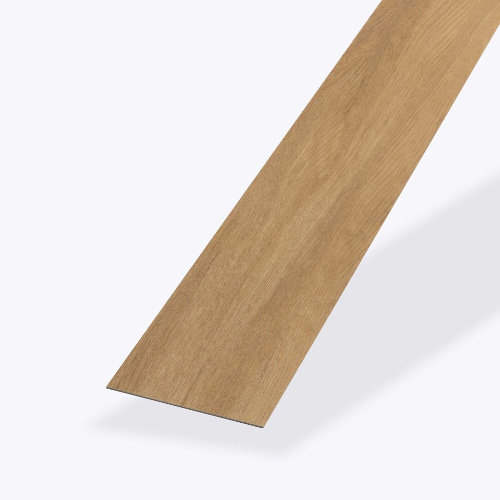 A single, rectangular plank of Athens Oak light brown wood flooring with a smooth surface, displayed on a plain white background.