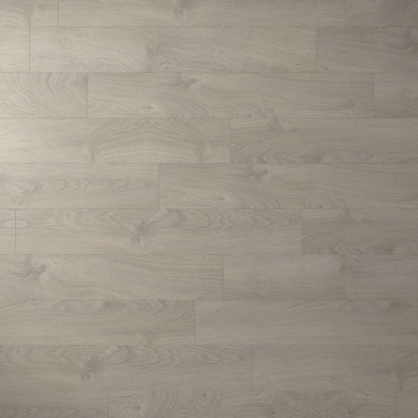 Old Oak Light Grey* features light grey wood flooring with a subtle grain pattern, staggered planks, and a smooth natural texture accented by visible knots and swirls for a modern, clean look.