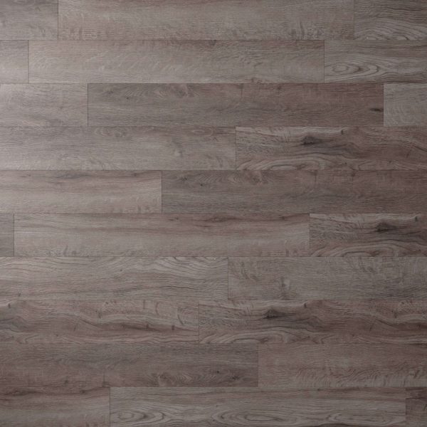Skyline features wide planks of greyish-brown wood with a natural grain pattern, arranged in a staggered layout for a smooth, seamless wooden floor look.