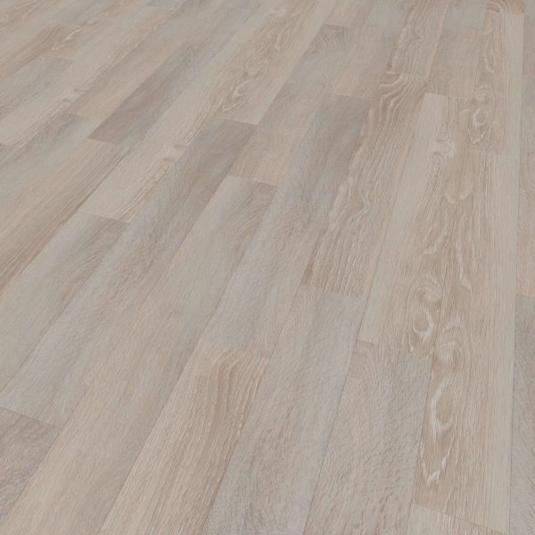 Dakota features light-colored wood flooring with a natural grain pattern and alternating planks in beige and tan tones. The smooth surface is showcased from an angled perspective.