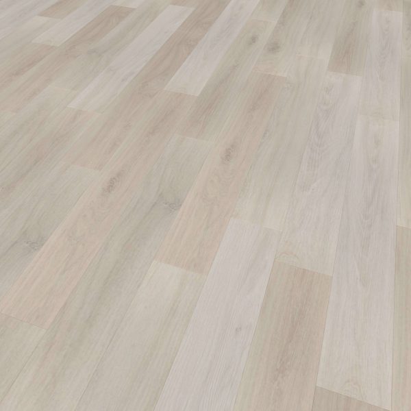 Eden features light-colored wood flooring with a subtle grain pattern and planks in varying shades of beige, cream, and light gray, arranged in a staggered layout.