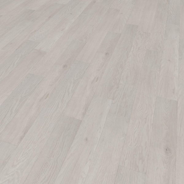 Spinnaker features light-colored wooden flooring with a subtle grain and natural knots, laid in a staggered plank pattern. The smooth, clean surface delivers a bright, modern aesthetic.