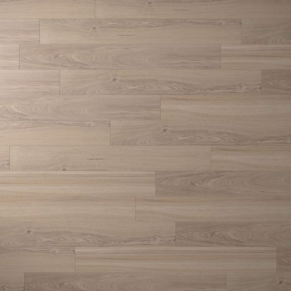 Helm Oak features light wood flooring with a smooth, matte finish and visible grain patterns. The planks are laid in a staggered pattern for a clean, modern look.