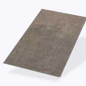 A single rectangular Amherst* tile in gray-brown ceramic with a matte, textured surface is displayed against a plain white background.