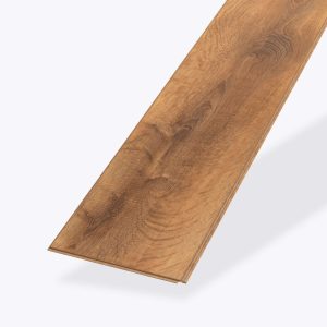 A single Sunset Oak* rectangular plank with a natural wood grain pattern, shown against a light background. The smooth finish suggests it's ideal for flooring or paneling.