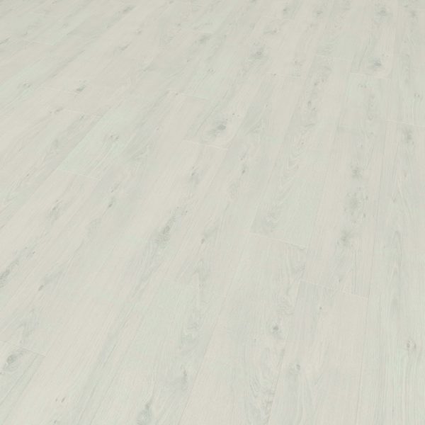 Close-up of Paloma Oak flooring featuring a light wood tone with visible grain and subtle knots in a staggered plank layout, giving a clean, modern look.