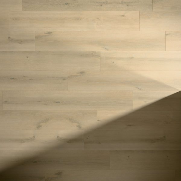 South Beach Oak features light-colored wooden planks with subtle natural grain patterns and a diagonal shadow across the lower right of the image.