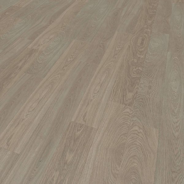 A close-up view of Langley Oak flooring shows light brown planks with natural grain patterns and varied shades. Distinct swirls add texture, creating a realistic and visually appealing wood surface.